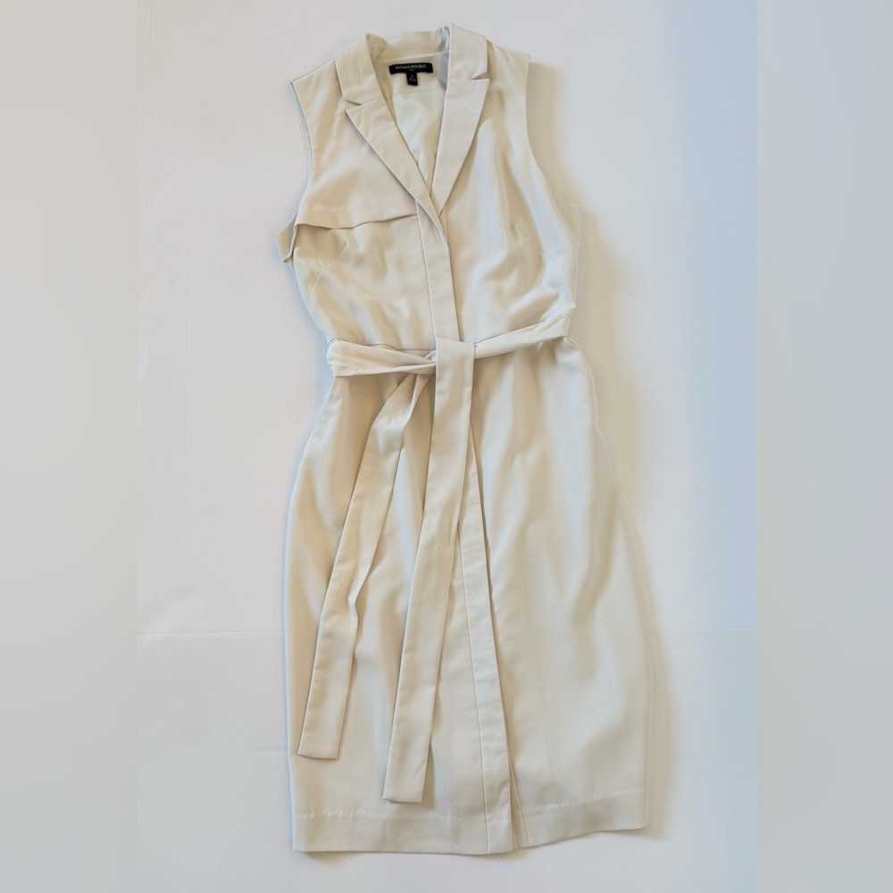 Banana Republic Cream Trench-style dress